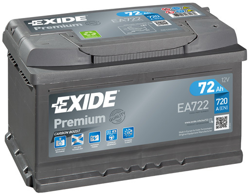 Autobatéria EXIDE Premium 72Ah, 720A, 12V, EA722 (EA722)